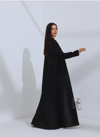 Linen Jacket Style Abaya - fashion by shehna