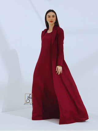 Linen Jacket Style Abaya - fashion by shehna