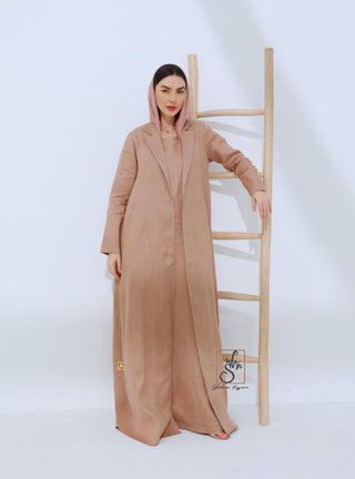 Linen Jacket Style Abaya - fashion by shehna