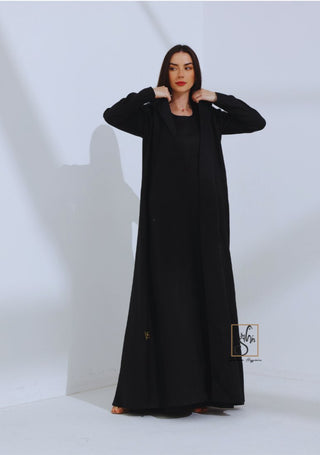 Linen Jacket Style Abaya - fashion by shehna