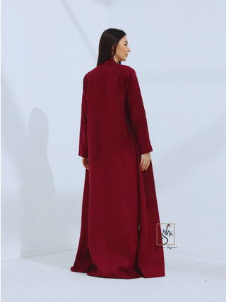 Linen Jacket Style Abaya - fashion by shehna