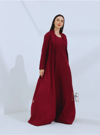 Linen Jacket Style Abaya - fashion by shehna