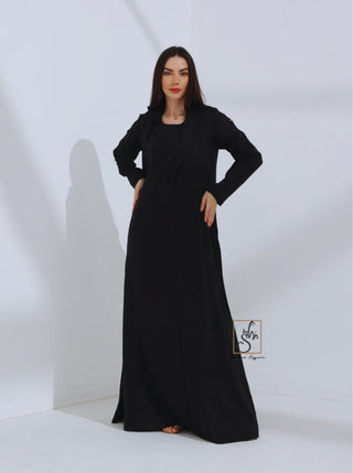 Linen Jacket Style Abaya - fashion by shehna