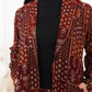 Maroon Floral Check Jacket Abaya - fashion by shehna