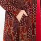 Maroon Floral Check Jacket Abaya - fashion by shehna