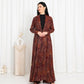 Maroon Floral Check Jacket Abaya - fashion by shehna