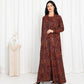 Maroon Floral Check Jacket Abaya - fashion by shehna