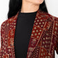 Maroon Floral Check Jacket Abaya - fashion by shehna