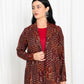 Maroon Floral Check Jacket Abaya - fashion by shehna