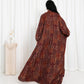 Maroon Floral Check Kimono Abaya - fashion by shehna