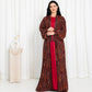 Maroon Floral Check Kimono Abaya - fashion by shehna