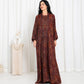 Maroon Floral Check Kimono Abaya - fashion by shehna