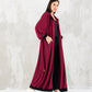 Maroon Hoodie Long Jacket - fashion by shehna