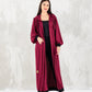 Maroon Hoodie Long Jacket - fashion by shehna