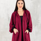 Maroon Hoodie Long Jacket - fashion by shehna