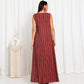 Maroon Stripe Dress - fashion by shehna