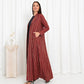 Maroon Stripe Jacket Abaya - fashion by shehna