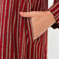 Maroon Stripe Jacket Abaya - fashion by shehna