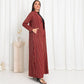 Maroon Stripe Jacket Abaya - fashion by shehna