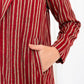 Maroon Stripe Jacket Abaya - fashion by shehna