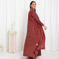 Maroon Stripe Jacket Abaya - fashion by shehna