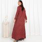 Maroon Stripe Jacket Abaya - fashion by shehna