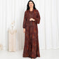 Maroon Stripe Kimono Abaya - fashion by shehna