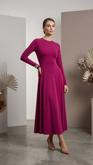 MASAR — Raglan Jersey Dress Available in Black, Maroon, and Dark Blue - fashion by shehna
