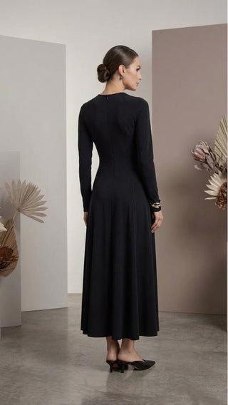 MASAR — Raglan Jersey Dress Available in Black, Maroon, and Dark Blue - fashion by shehna