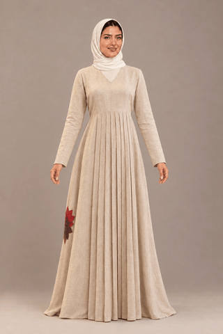 Meher Pleated Linen Dress - fashion by shehna
