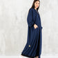 Navy Blue Hoodie Long Jacket - fashion by shehna