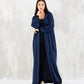 Navy Blue Hoodie Long Jacket - fashion by shehna