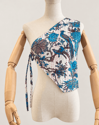 Parwaaz One-Shoulder Tie Waistcoat - fashion by shehna