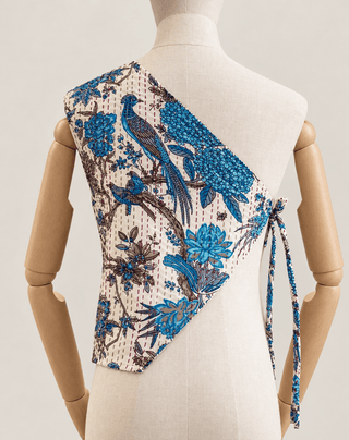 Parwaaz One-Shoulder Tie Waistcoat - fashion by shehna