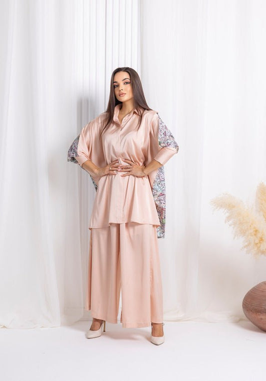 Peach Silk Co - ord Set - fashion by shehna