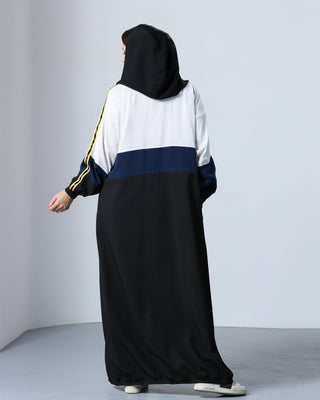 Sporty Blue Stripe Abaya - fashion by shehna