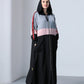 Sporty Grey Pink Stripe Abaya - fashion by shehna