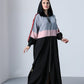 Sporty Grey Pink Stripe Abaya - fashion by shehna