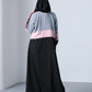 Sporty Grey Pink Stripe Abaya - fashion by shehna