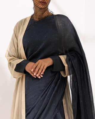 Sukoon — Khushū Champagne Kimono Abaya - fashion by shehna