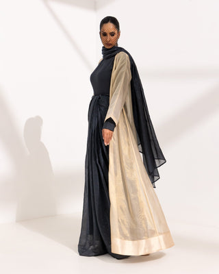 Sukoon — Salāt Sathy Drape Indigo Dress - fashion by shehna