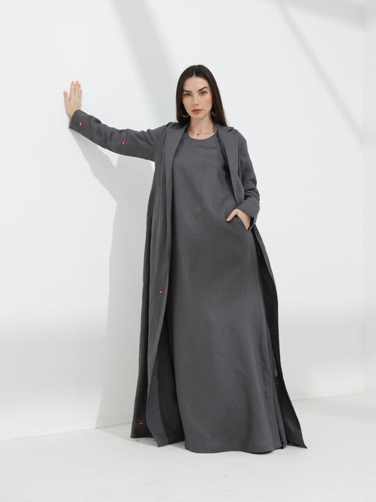 Watermelon Linen Abaya - fashion by shehna