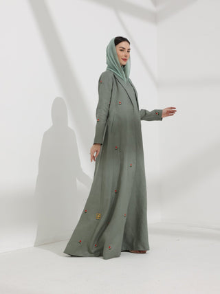 Watermelon Linen Abaya - fashion by shehna