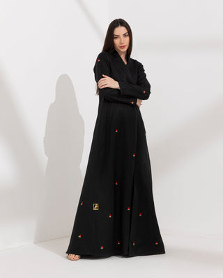 Watermelon Linen Abaya Black - fashion by shehna