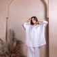 White flower Silk Co - ord Set - fashion by shehna