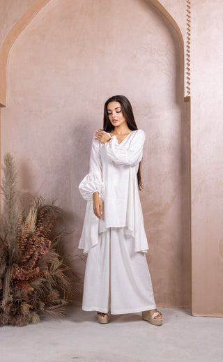 White Linen Co - ord Set - fashion by shehna