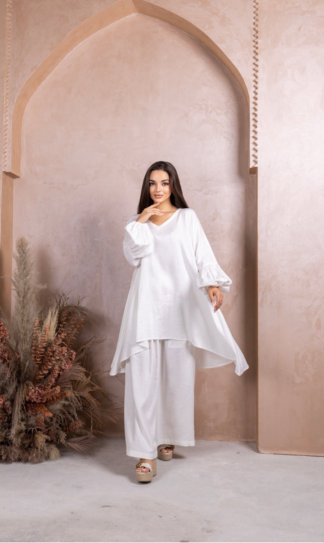 White Linen Co - ord Set - fashion by shehna