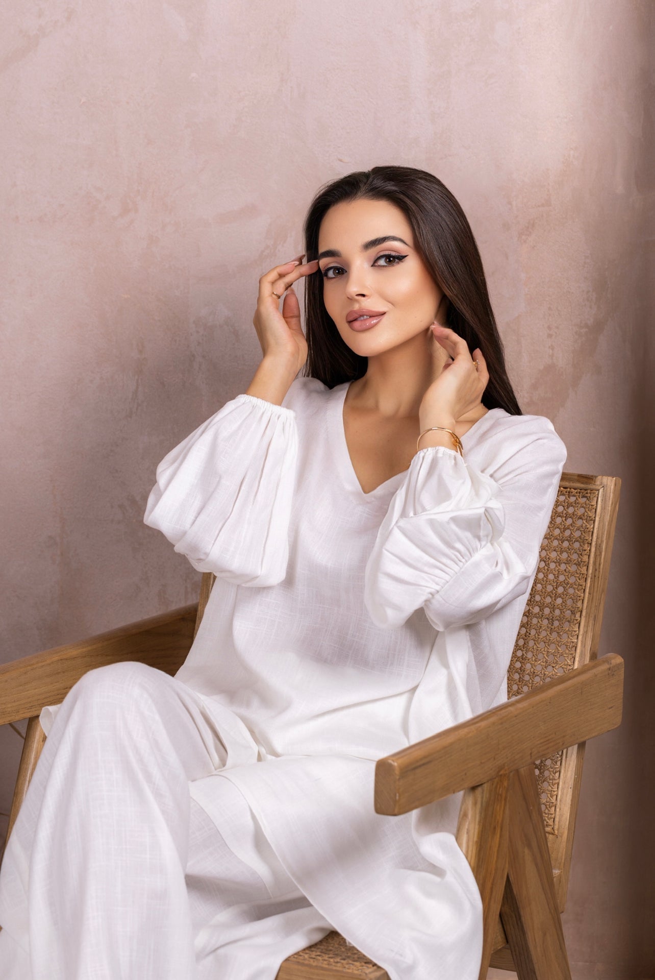 White Linen Co - ord Set - fashion by shehna