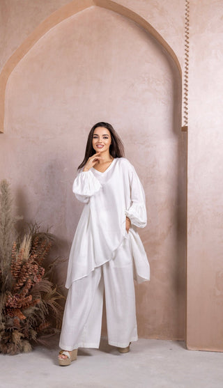 White Linen Co - ord Set - fashion by shehna