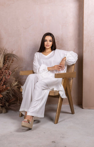 White Linen Co - ord Set - fashion by shehna